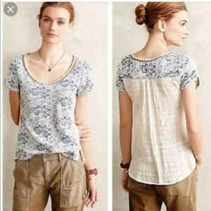 Anthropologie Akemi + Kin Mixed Print Top xs